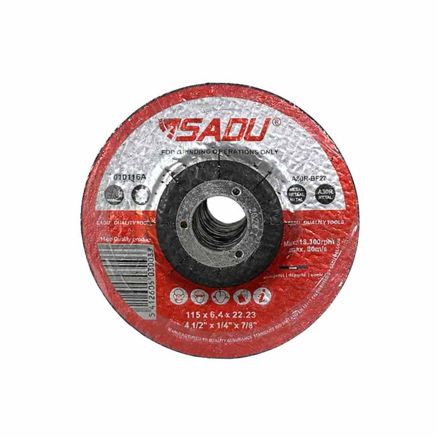 SADU Grinding Disc – 115 mm – A30R – 22.23 mm Bore – Metal Grinding