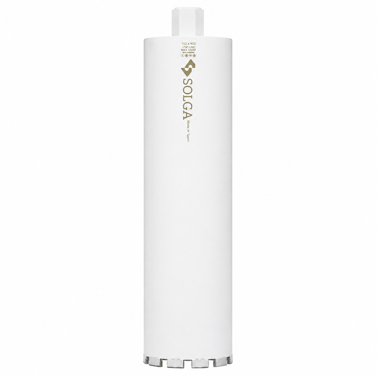 SOLGA Diamant Wet Core Drill Bit – 1-1/4" UNC Connector – 450 mm Length – Reinforced Concrete