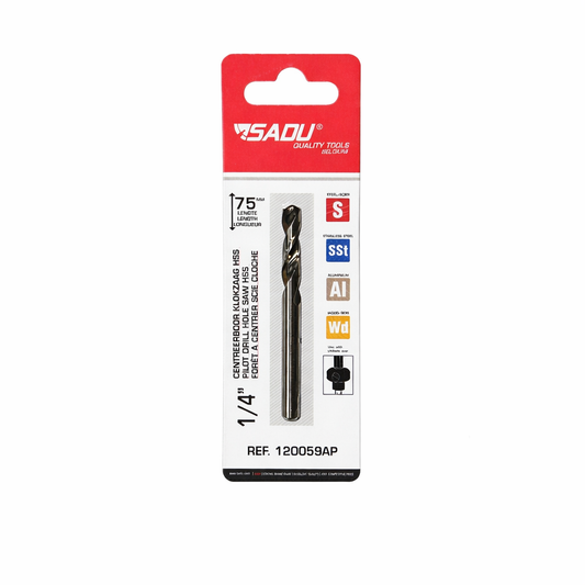SADU HSS W4 Pilot Drill – 1/4" – Hole Saw Center Drill - 75 mm