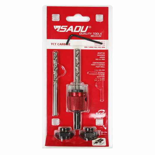 SADU Quick Change Arbor – TCT Hole Saw System – With Center Drill - 105 mm