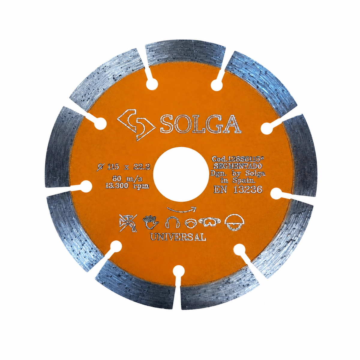 SOLGA Universal Segmented Diamond Blade 22.2mm bore – Dry Cutting