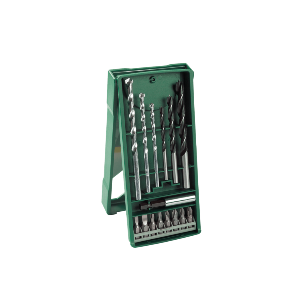 Bosch Mini X-Line Drill & Screwdriver Bit Set – 15 Pieces – Wood, Masonry & Screw Bits